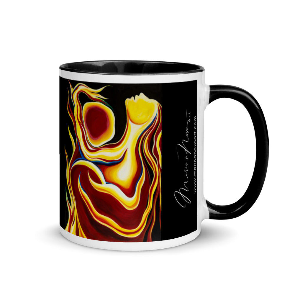 Five - Mug with Color Inside