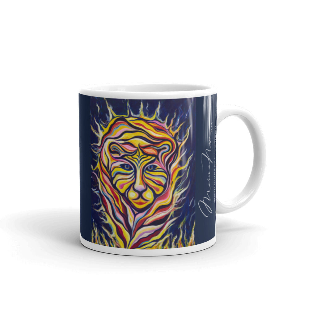 Fire Tiger - White glossy mug